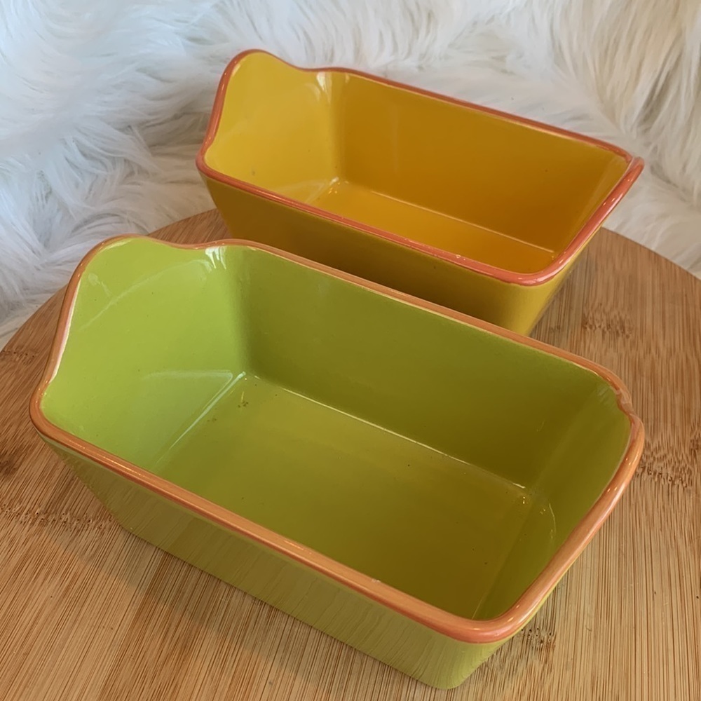 Costa Del Sol | 5 Colorful Fiesta Ceramic Pottery Baking Ramekins Loaf Dishes - Picture 12 of 17